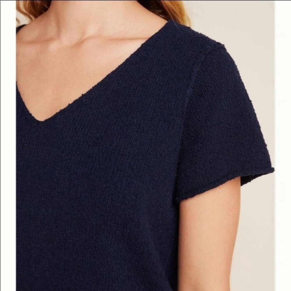 Anthropologie Valentina Navy Blue Short Sleeve Sweater - Picture 7 of 16